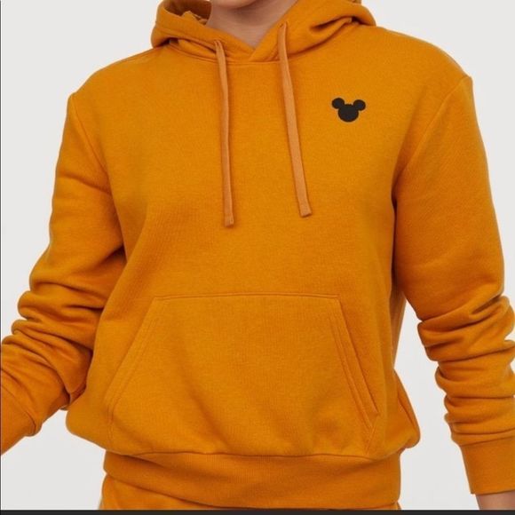 H&M Tops - DISNEY DIVIDED-MUSTARD COLOR HOODIE WITH DRAWSTRINGS AND POUCH women’s small